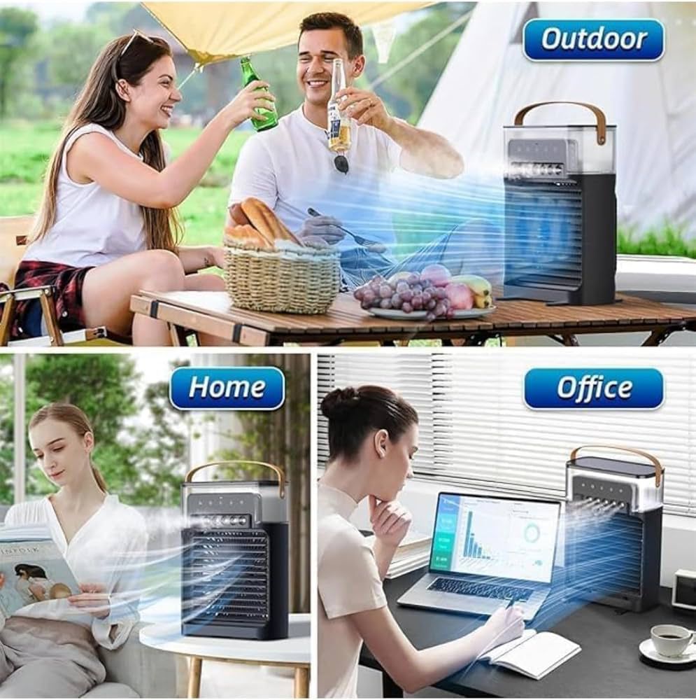 Mini Portable Air Cooler Fan | 3-in-1 Air Conditioner, Humidifier & Purifier (USB Powered)