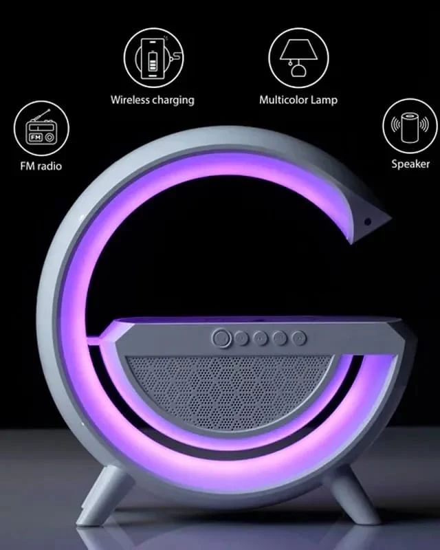 Smart LED Wireless Speaker Lamp with Fast Charging & RGB Light