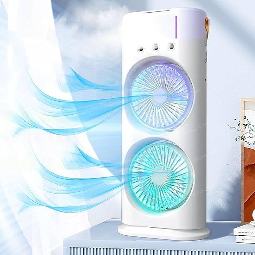 Double-Ended Spray Fan | Dual Mist Cooling Fan with Remote Control & USB Rechargeable