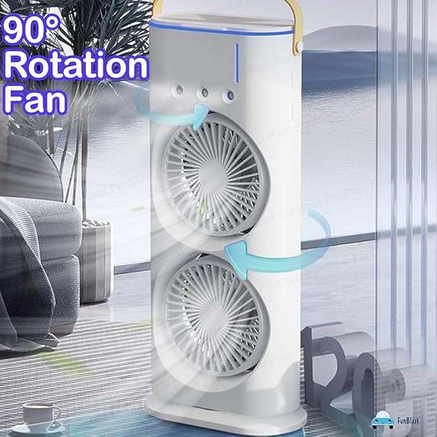 Double-Ended Spray Fan | Dual Mist Cooling Fan with Remote Control & USB Rechargeable