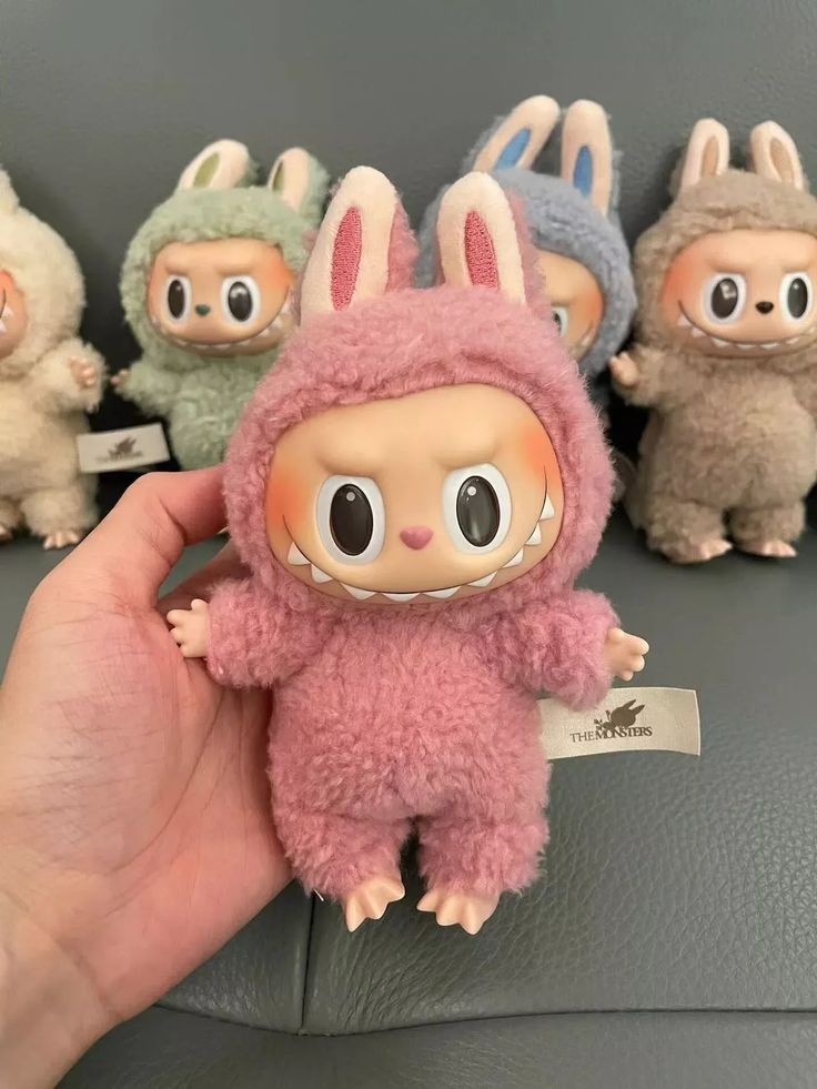 Mini Fluffy Monster Bunny Plush Keychain