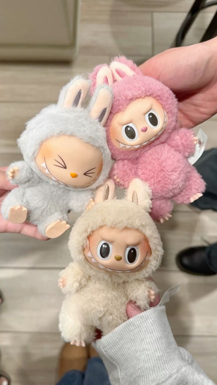 Mini Fluffy Monster Bunny Plush Keychain